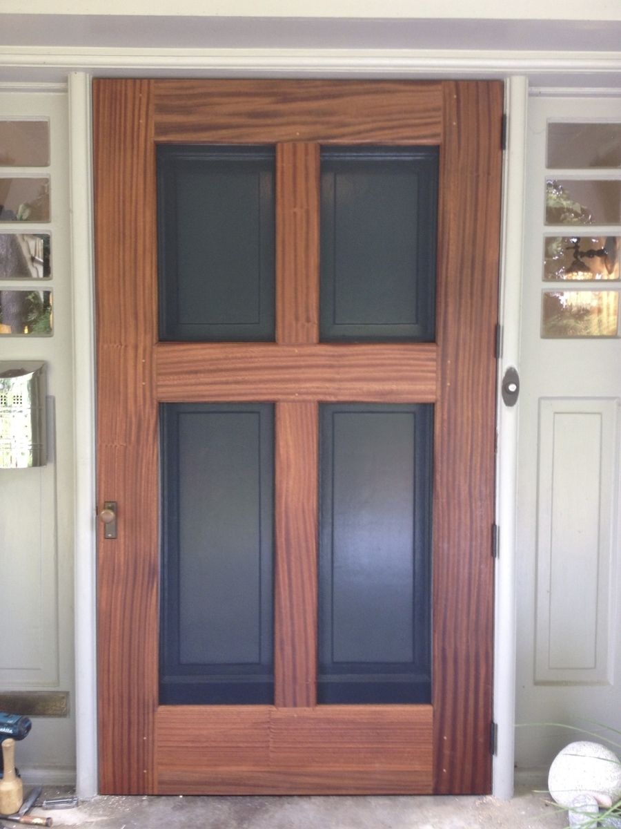 Custom Made Sapele Screen/Storm Door by The Philadelphia Woodworking