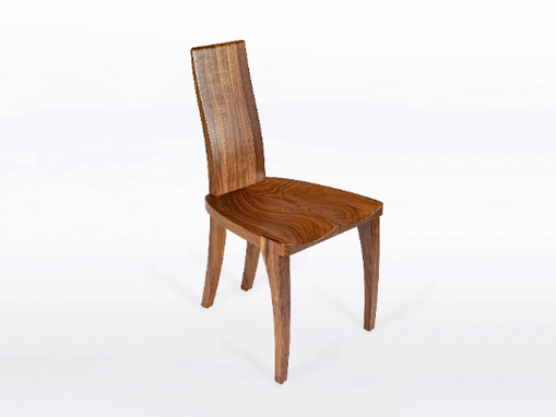 Custom Made Dining Chair In Solid Walnut Wood - Gazelle