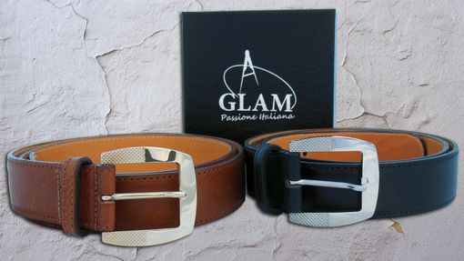 Custom Made Elegant Italian Leather Belt. Exclusive Belt Buckle Design. Vegetable Tanned Vachetta Leather