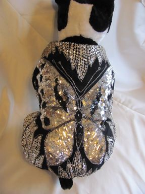 Custom Made Silver Sequined Butterfly Dog Clothes