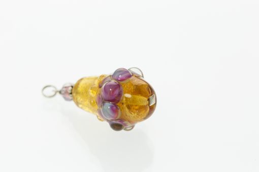 Custom Made Memorial Jewelry | "Amber Lotus" | Pet Memories In Glass