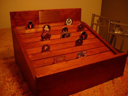 Custom Made Cherry Coin Medallion Display Case