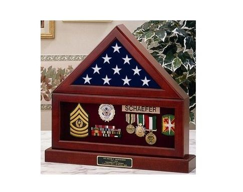 Custom Made Flag And Pedestal Display Cases