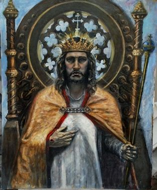 Custom Made Christus Rex.  Christ The King Oil Painting.  20"X16"