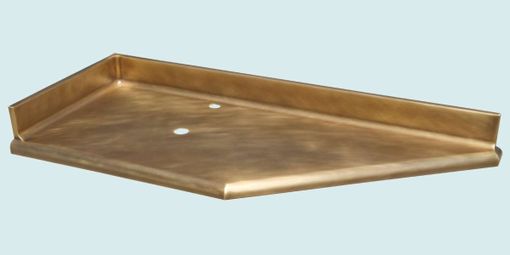 Custom Made Bronze Countertop With Integral Backsplash