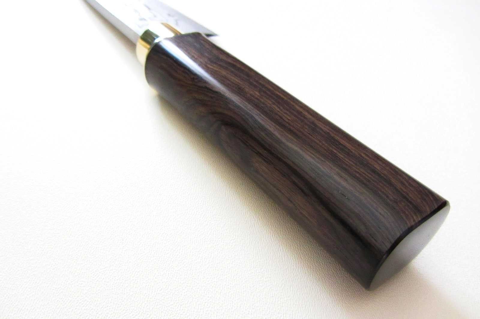 Hand Crafted Japanese Knife With Handmade African Black Wood Handle Deba Knife by Studio