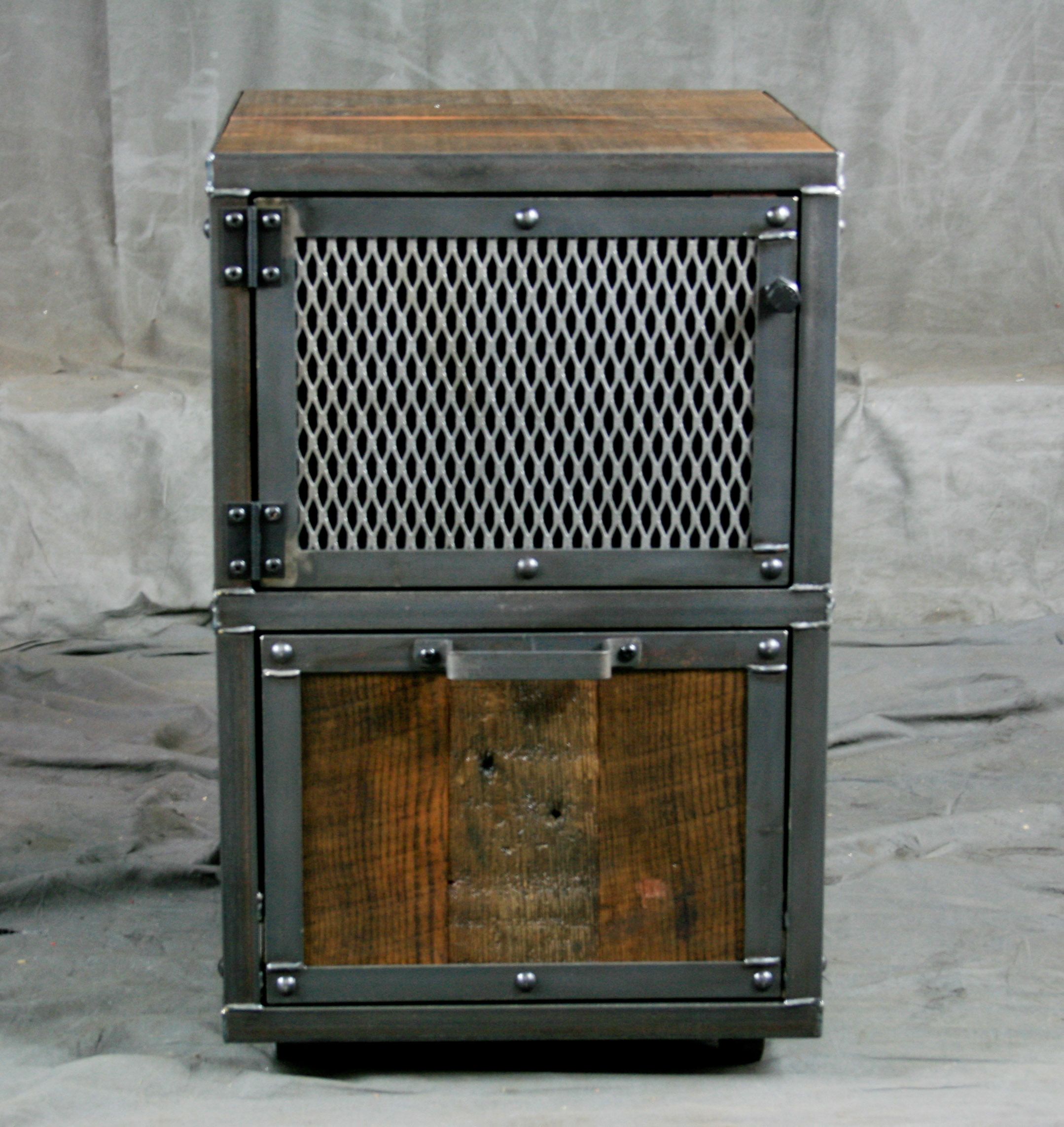 Buy Hand Made Small File With Storage. Reclaimed Wood And Steel