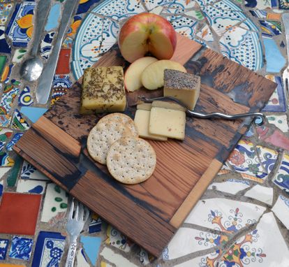 Custom Made Rustic Wood Mosaic Epoxy Resin Serving/Cutting Boards