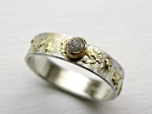 A Hand Made Raw Stone Engagement Ring Diamond Rough Custom Made Raw Stone Engagement Ring Diamond Rough Gold Viking Wedding