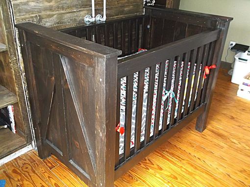 Custom Made Rustic Baby Crib Made From Solid Wood