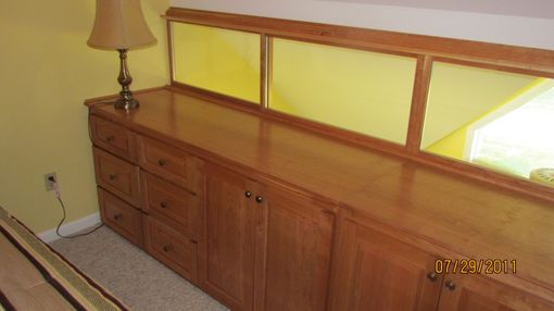 Hand Crafted Solid Cherry Built In His And Hers Dresser With