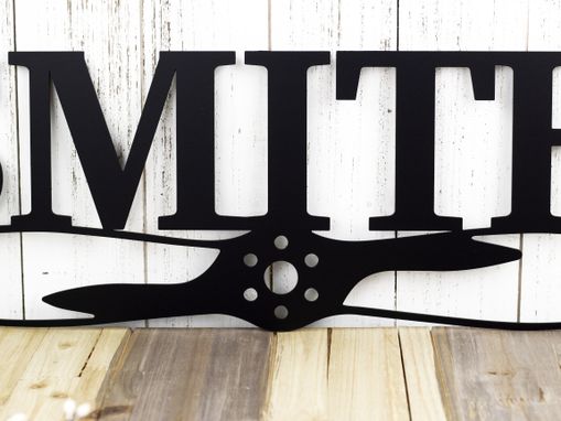 Custom Made Custom Family Name Sign - Metal - Propeller - Aviation - Pilot