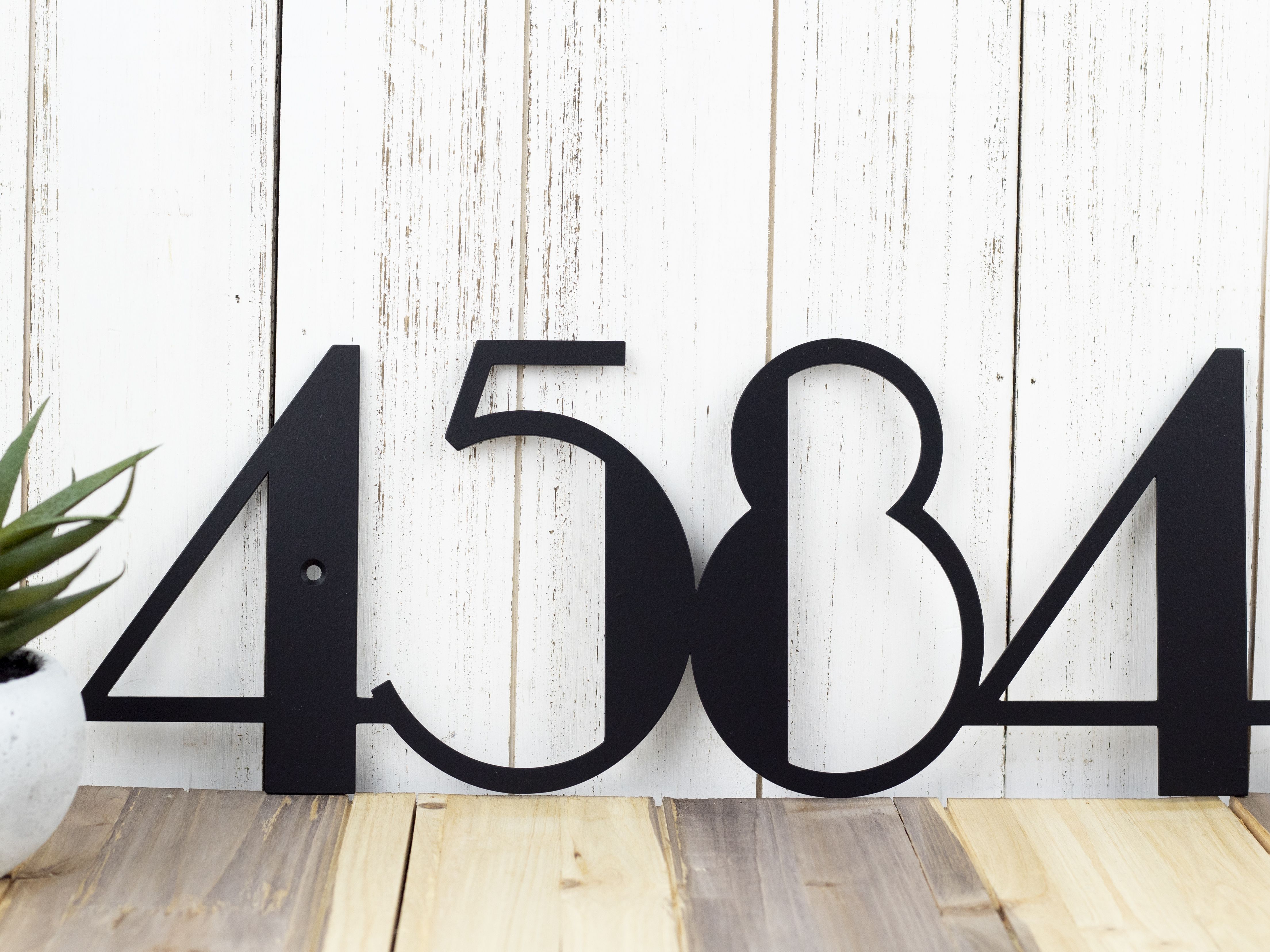 Buy Custom Made Modern House Number Metal Sign - Matte Black Shown ...