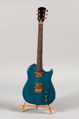 Custom Made Blue Tiger-Maple Lincsonic Electric Guitar