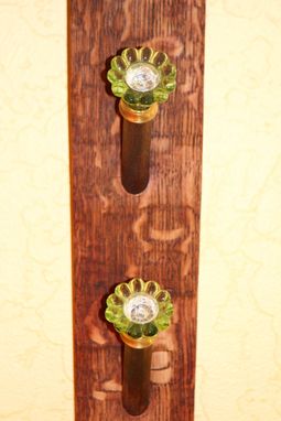 Custom Made Wine Stave Hat/Scarf Rack - Green Glass