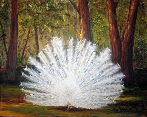 Custom Made White Peacock Painting--Sold