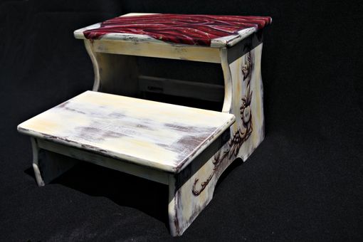 Custom Made Hand Painted Tuscan Inspired Stepstool