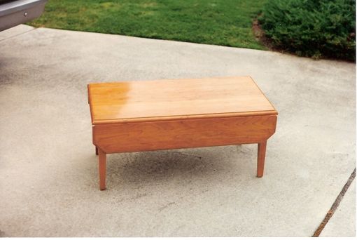 Custom Made Cherry Coffee Table With Drop Leaf Sides