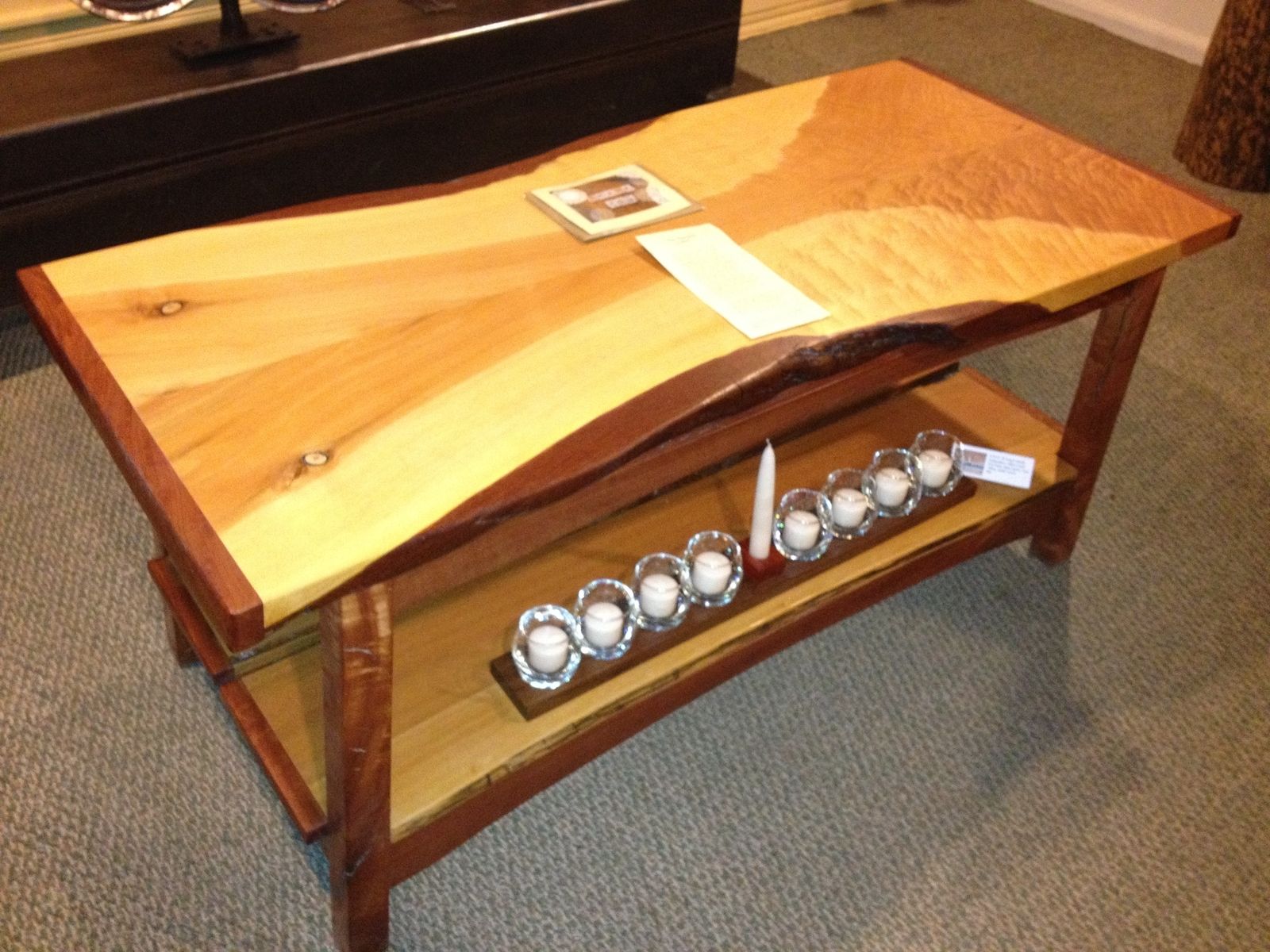 Hand Made Slab Top Coffee Table (Phoenix Table) by Natural Edge Saw