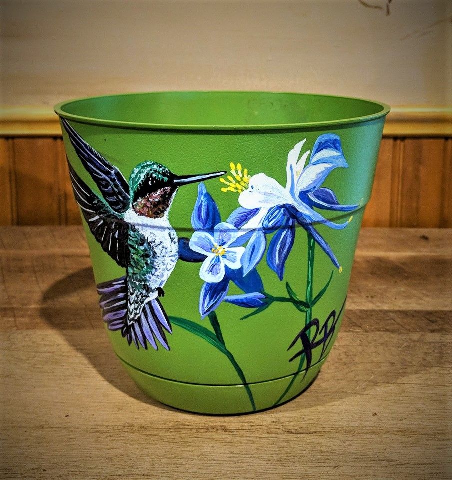 Handmade Flower Pots, Custom, Hand Painted, Eighth Anniversary, Pottery