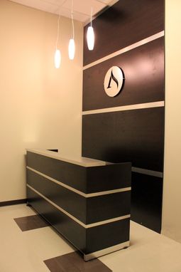 Custom Made Reception Desk & Accent Wall - Brushed Aluminum & Wenge