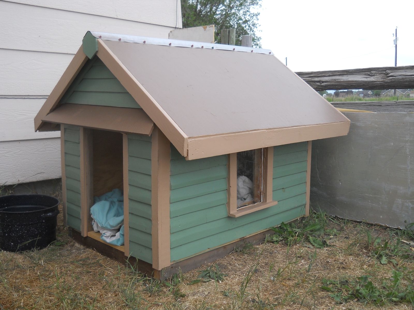 Custom wood dog house