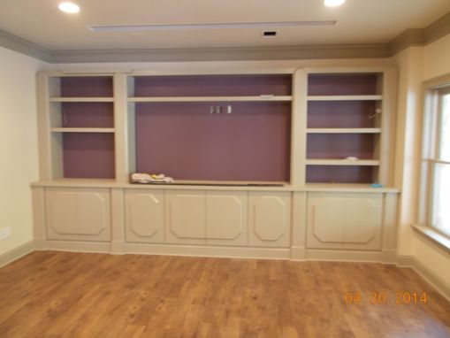 Custom Made Built-In Bookcases And Media Unit, Contemporary Design.
