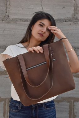 Custom Made Leather Tote Bags Gift For Women Large Handbag Laptop Bag
