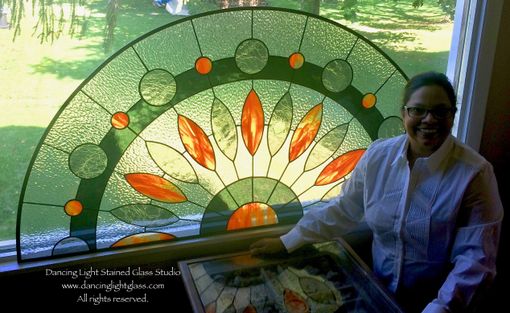 Custom Made Half Round Sister Stained Glass Transoms