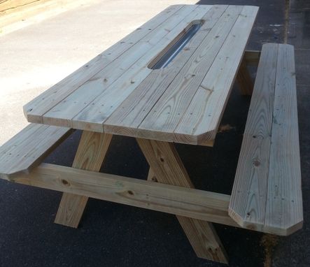 Custom Made Picnic Table With Built In Wine Chiller !