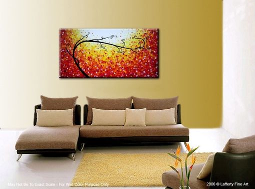 Custom Made Original Tree Painting, Large Modern Art, Abstract Contemporary Art, Floral Art, Red Yellow Trees