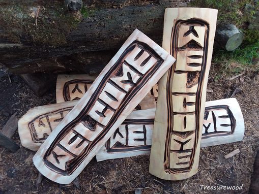 Custom Made Welcome Sign, Chainsaw Carvings, Wood Carvings, Chainsaw Carved Sign, Rustic Decor, Farmhouse Decor