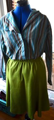 Custom Made Asymmetrical Blouse And Green Skirt (Retro Combo)