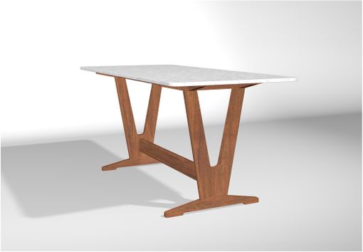 Custom Made Walnut Trestle Dining Table Base For Stone Tops
