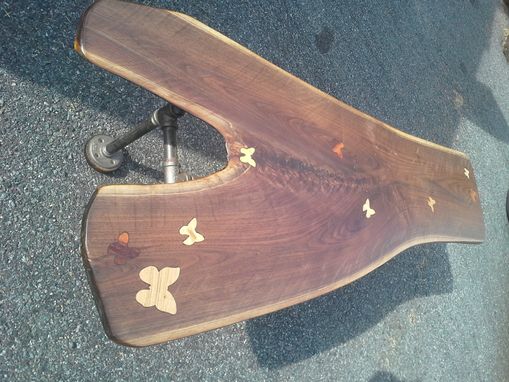Custom Made Walnut Slab Butterfly Bench/ Coffee Table
