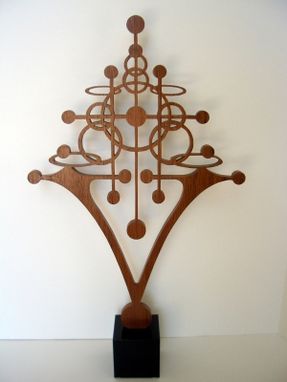 Custom Made Mahogany Sculpture "Atomic" Art Nouveau