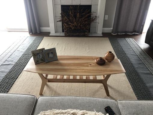 Custom Made Spicoli Danish Surfboard Coffee Table In Hard Maple