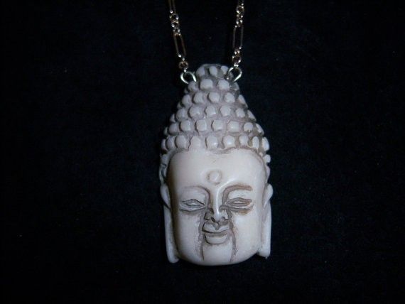 Buy Custom Made Real Silver Necklace Chain With White Buddha Charm ...