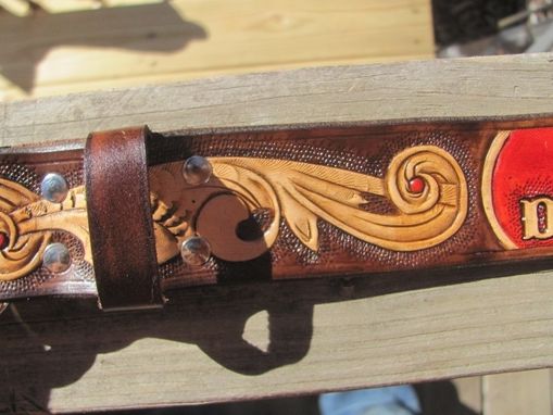 Custom Made Personalized Hand Carved Leather Dog Collar