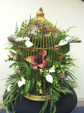 Custom Made Vintage Birdcage With Floral Arrangement