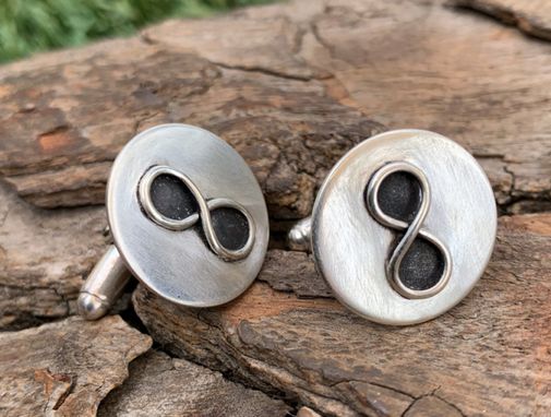 Custom Made Sterling Silver - Rustic Infinity Cuff Links