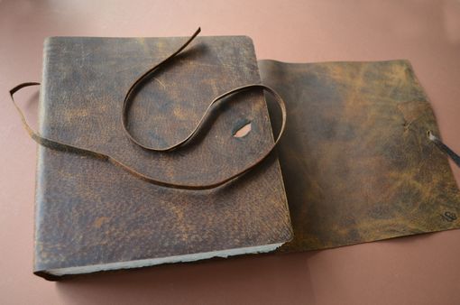 Custom Made Custom Order Distressed Leather Journal Very Large Handmade Bound (494)