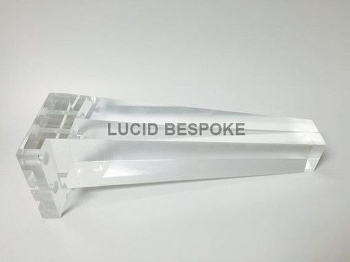 Custom Made Made To Order Lucite Legs Crystal Clear Acrylic Square Tapered Furniture Legs