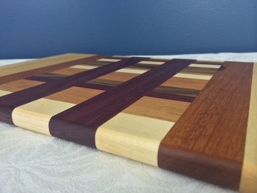 Custom Made Maple, Walnut, Purpleheart & Cherry Cutting Board
