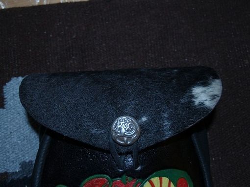Custom Made Handmade Black Scottish Leather Sporran Bag With Matching Black Sporran Hangers