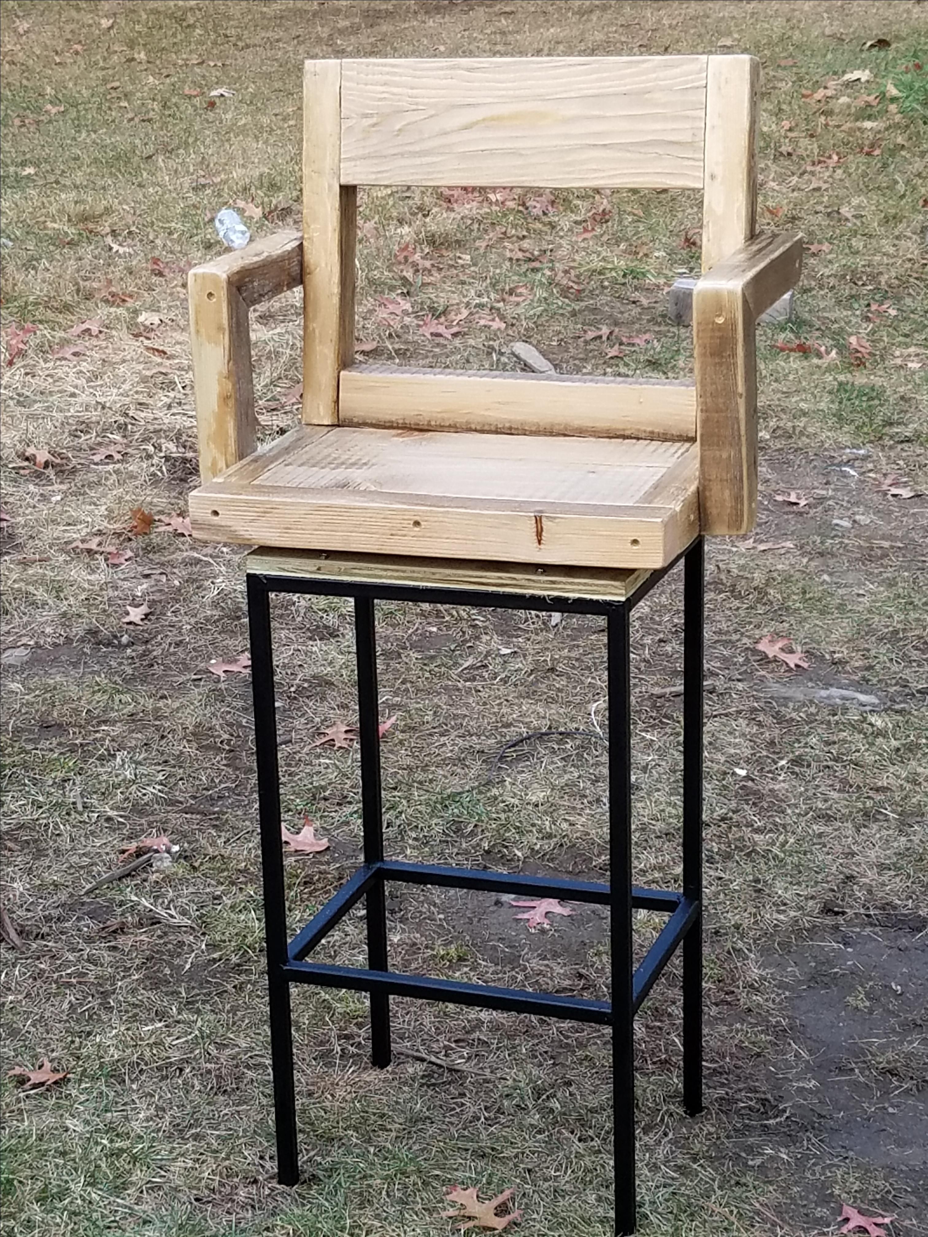 Handmade Rustic Bar Stool by Family Sawmill Restorations and Creations