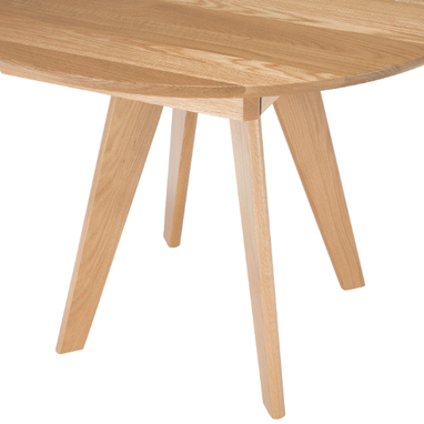 Custom Made Extendable Dining Table, Round Extension Table With Leaf In Solid Oak, Round To Oval