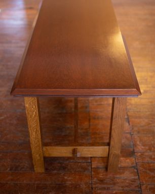 Custom Made Craftsman Style Table Built With Pipe Organ Lid