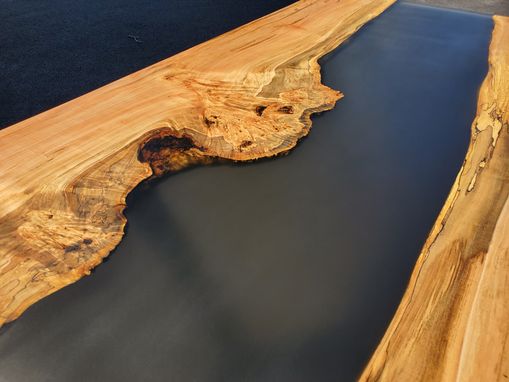 Custom Made Live Edge Epoxy River Table, Dining Table, Coffee Table, Conference Table