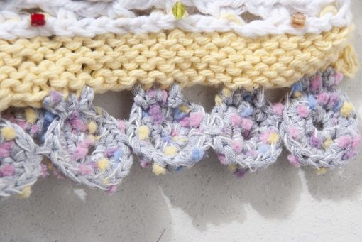 Custom Made Crochet Circle Motifs And Knitting Mix Cotton Yarn Dog Sweater